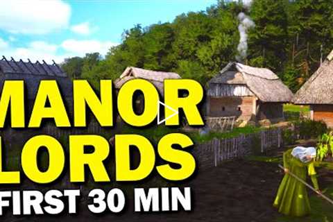 Manor Lords Demo first 30 minutes of gameplay - Settlement building, third person mode