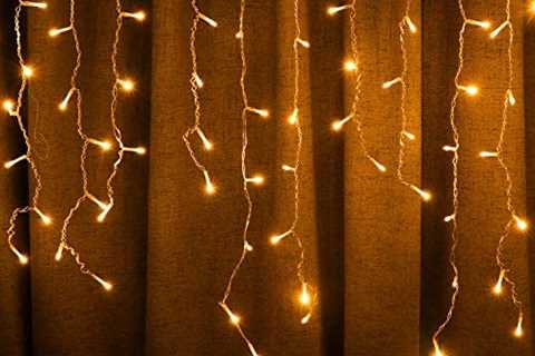 LED Solar Icicle String Lights,36Ft/11M 264 LEDs Waterproof Extendable Curtain Icicle Lights Plug..