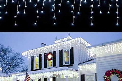 Adrattnay LED Icicle Lights, 1216 LED Easter Christmas Lights, 98.4ft 8 Modes Plug in Fairy String..