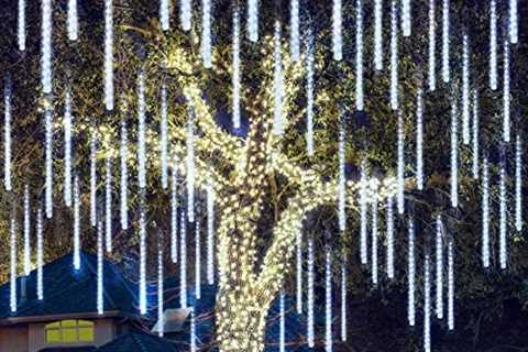 Joiedomi 3 Packs Christmas Meteor Shower Lights Falling Rain Drop Icicle String Lights 288 LEDs 8..