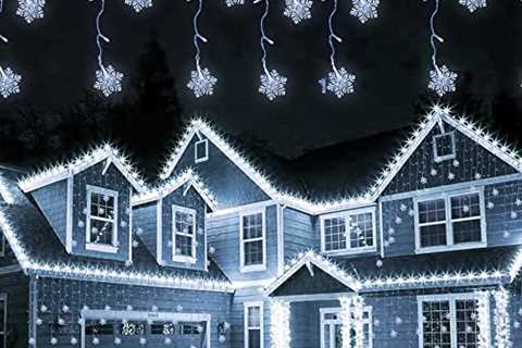 Dazzle Bright 360 LED Icicle String Lights, Light Up Christmas Decorations 8 Modes Fairy Lights for ..