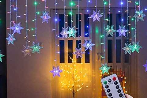 Lainin 12ft/3.5M USB Powered 8 Modes Snowflake Curtain Night Light Icicle Fairy String Light,..