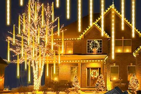 11.8 Inch 16 Tubes Extendable Meteor Shower Lights, 384 LED Meteor Christmas Light Outdoor, Icicle..