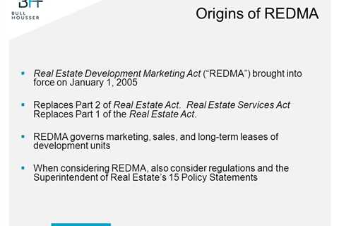 Real Estate Development Marketing Act (REDMA)