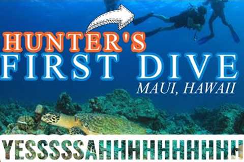 Maui, Hawaii VLOG - Scuba Diving - Hunter''s 1st Open Water Dive!!