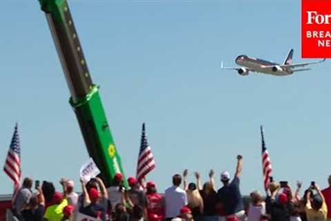 WATCH: Trump Force One Does A Low Fly-Over Rally Crowd In Wilmington, NC